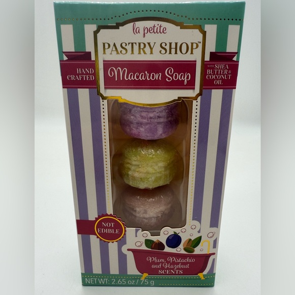 La Petite Other - Cute Macaron Soap Gift Set 3 Pc Decorative Pastry Pistachio Soap Valentine Sweet